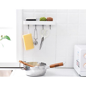 Strong Adhesive Soap Dish with Hooks, Wall Mount for Bathroom Kitchen