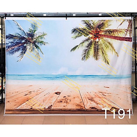 Tranh vải decor / Thảm vải treo tường / Thảm vải chụp ảnh chủ đề cảnh biển (mã T191)