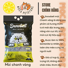 Cát Vệ Sinh Cho Mèo Snowbell Cát Mèo Vệ Sinh Khử Mùi BENTONITE CAT LITTER 5L- Mùi Táo Xanh
