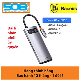 Hub chuyển đa năng Baseus Metal Gleam Series Multifunctional Docking Station - Hàng Chính Hãng