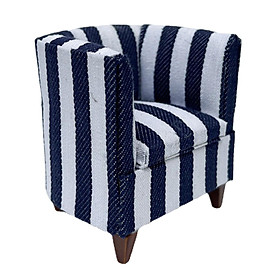1:12th Simulation Blue Stripe Sofa Scenery Home Furniture Model Toys Decor