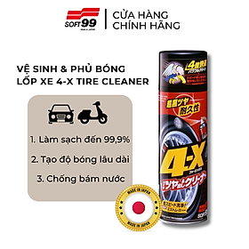 Chai Xịt Vệ Sinh Và Phủ Đen Bóng Lốp Xe Ô Tô 4X Tire Cleaner Soft99 L-14