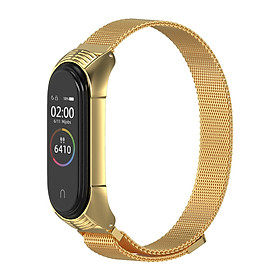 Dây thay thế cho Xiaomi Miband 5 Mijobs kim loại nhuyễn TF, Nam Châm - Hàng Nhập Khẩu - Vàng