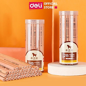 Hộp 50 bút chì lục giác Deli 2B/HB - Đầu chì than mềm, chất liệu gỗ cao cấp, thích hợp nhiều nhu cầu sử dụng - 33410