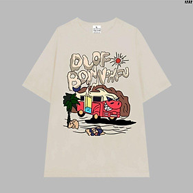 Áo thun tay lỡ áo phông nam nữ cao cấp unisex hình xe bus vui nhộn