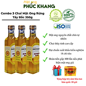 3 chai Mật ong nguyên chất hoa rừng tây bắc Phúc Khang- Hàng Chính Hãng