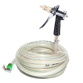 Vòi nước vòi phun nước rửa xe tưới cây tăng áp thông minh + bộ dây bơm nước cao cấp TLG loạI 15m - dây trắng 236498-1
