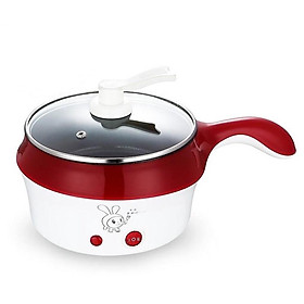 Nồi Lẩu Điện Mini Đa Năng Tay Cầm Dài Kèm Xửng Hấp Inox Size 18Cm
