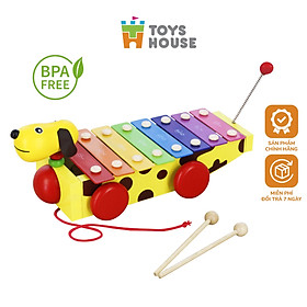 Đàn gõ xylophone hình cún con cầu vồng Toyshouse 1152