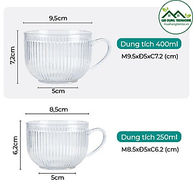 Mua LY (Cốc) BẦU TĂM TRONG SUỐT UỐNG CAFE  TRÀ CHỊU NHIỆT 250ml/400ml VIỆT NHẬT HOKORI 6390 6391 - TADAHOME
