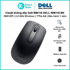Mua Chuột Quang Không Dây Dell WM118 (Đen) - Hàng Chính Hãng