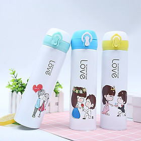 Mua Bình Giữ Nhiệt Hoạ Tiết Cặp Đôi Dễ Thương 500ml