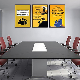 Mua Bộ 3 Tranh gỗ treo tường   treo văn phòng  slogan  tranh treo tường hiện đại