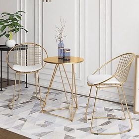 Mua Bộ bàn ghế ban công  sân vườn (3 màu : vàng đồng  trắng   đen) - Giao mẫu ngẫu nhiên