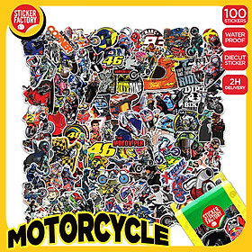 Motorcycle - Set 100 sticker decal hình dán nón bảo hiểm, laptop, xe máy, ô tô - STICKER FACTORY