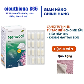 Canxi Menacal - Canxi từ tảo biển và san hô cho mẹ bầu và trẻ nhỏ (hộp 60 viên)