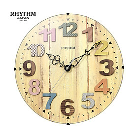 Đồng hồ treo tường Nhật Bản Rhythm CMG117NR06 Kt 30.2 x 4.7cm, 840g Vỏ gỗ, Dùng Pin