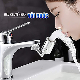 Phụ kiện đầu chuyển gắn vòi nước rửa mặt, vòi lavabo, vòi rửa bát 2 chế độ điều chỉnh nước Sen và dòng, tăng áp, xoay 360 độ, 720 độ, tiết kiệm nước, chất liệu đồng thau mạ 9 lớp – Dan House 3011