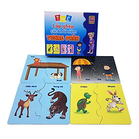 Thẻ Học Thông Minh Flash Cards Glenn Doman (Song Ngữ Anh Việt) Thẻ Lắp Ghép Các Khái Niệm Tương Phản