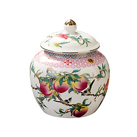 Ceramic Ginger Jar Porcelain Temple Jar Multifunction Flower Vase Food Storage Jar Table Centerpiece Ornament for Countertop Home Decor Gift