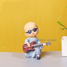 Tượng Chú Tiểu Áo Xanh Yêu Đời- Hàng Chính Hãng