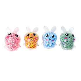 4x Easter Bunny Relaxing Toy with Night Light for Office Goodie Bag Filler