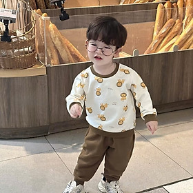 Set Áo Thun Tay Dài Họa Tiết Sư Tử Kèm Quần Dài Cho Bé Trai 1-8 Tuổi Dành Cho Bé Trai