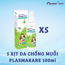 Combo 5 Xịt chống muỗi cho bé PlasmaKare Đánh bay Muỗi truyền sốt XH, bảo vệ Hô hấp