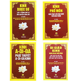 Bộ 4 Cuốn Kinh Tụng Âm Nghĩa : Kinh Dược Sư + Kinh Phổ Môn + Di Giáo Kinh + Kinh A Di Đà - Chính Thông Book - Giao Chi