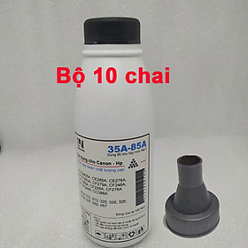 10 chai Mực nạp 35A 85A dùng cho máy in HP P1102, M12A, M15A, M28A Canon 6030, 6230 3050  đậm, ít thải