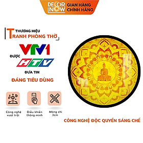 Đèn Hào Quang Phật In Tranh Trúc Chỉ DECORNOW 30,40 cm, Trang Trí Ban Thờ, Hào Quang Trúc Chỉ HOA SEN DCN-TC18