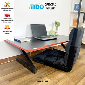 Bộ bàn + ghế gaming ngồi bệt chân Z TIDO TI-GMBCZ - Khung sắt chữ Z, gấp gọn - Bàn dài 1m - 1m2