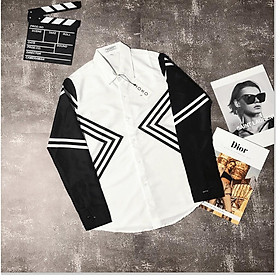 Áo sơ mi tay dài phối sọc đen cực chất , siêu đẹp cho anh em KHANH AN FASHION