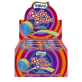Kẹo cuộn Vidal Rolla Belta trái cây 19G hộp 24 gói