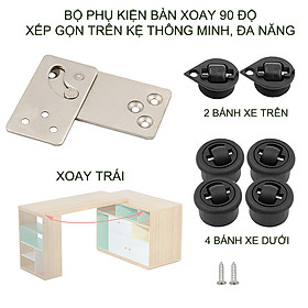 Bộ phụ kiện bàn xoay xếp gọn trên kệ thông minh, bằng thép mạ chống gỉ