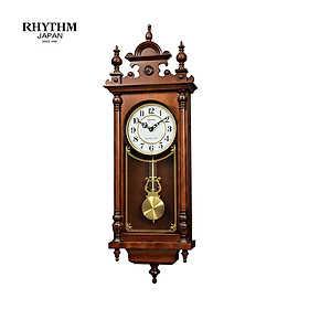 Đồng hồ treo tường RHYTHM SIP (Sound In Place) Wall Clocks CMJ583NR06 (Kích thước 28.0 x 80.0 x 12.0cm), Vỏ màu Nâu