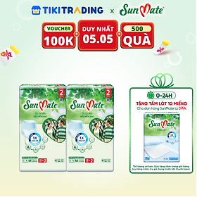 Combo 2 Tã quần SunMate siêu mềm mại G1 mới size M-18+2 miếng