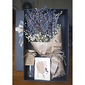 Hoa thô oải hương mix- Set vỏ hộp hoa thô làm quà tặng tặng