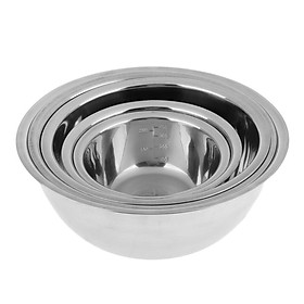 5 Pieces Portable Stainless Steel Bowl Mixing Bowls Camping Hiking Tableware