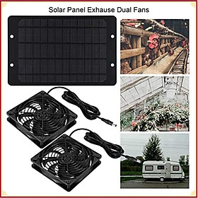 Quạt Hút Nhiệt Sử Dụng Năng Lượng Mặt Trời Solar Panel DualFan 10W - Riki Shop