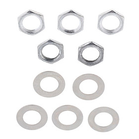 3-6pack Pack of 5 Electric Guitar Output Input Jack Nuts Washers Gaskets  8mm