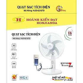 Quạt Sạc Tích Điện Honjianda HJD-6216TD - Hàng Chính Hãng