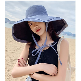 Mũ rộng vành chống nắng chống tia cực tím đội 2 mặt phong cách Hàn, nón nữ rộng vành chống nắng tuyệt đối