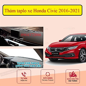 Thảm taplo xe Honda Civic 2016-2021 chống nóng, chất liệu nhung, da có chống trượt