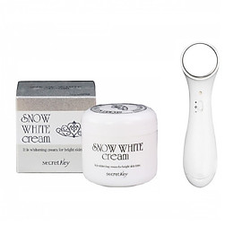 Kem Dưỡng Secret Key Snow White 50g tặng kèm máy massage mặt ion