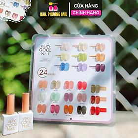 Set Sơn Thạch Very Good Nail 24 Màu Đậm Đặc, Tặng Bảng Màu Cao Cấp, Lên Màu Chuẩn Làm Nail Phương Miu Nữ Women