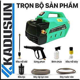 Mua Máy rửa xe Kadusun| Máy phun xịt áp lực cao| Mô tơ cảm ứng từ| Điều chỉnh áp lực| Chế độ thông minh Auto Stop| Máy rửa xe mini | Máy xịt rửa gia đình tặng bình bọt tuyết