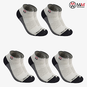 Combo 5 Đôi Tất Vớ Thể Thao Nam Cổ Ngắn, Sợi Cotton Cao Cấp Chống Hôi Chân, Chống Phồng Rộp Chân, Chống Trượt, Co Giãn 4 Chiều Thương Hiệu MRM FASHION