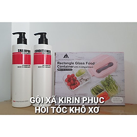 COMBO DẦU GỘI DẦU XẢ KIRIN PHỤC HỒI TÓC KHÔ XƠ + TẶNG 1 HỘP THỦY TINH CAO CẤP