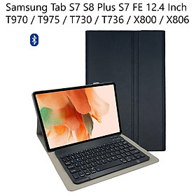 Bao Da Kèm Bàn Phím Dành Cho Samsung Galaxy Tab S7 S8 Plus S7 FE 12.4 Inch T970 / T975 / T730 / T736 / X800 / X806 Bluetooth